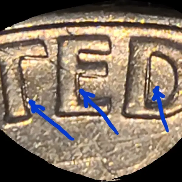 희귀 에러 주화 - 미국 프랭클린 Half Dollar 은화 1960년 - 4번째 이미지