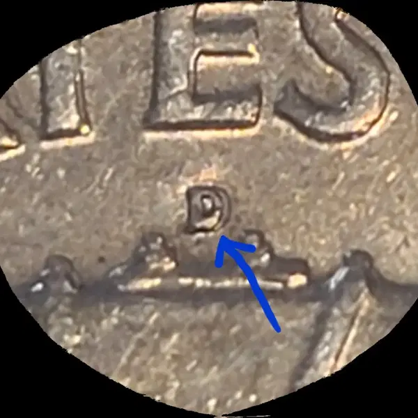 희귀 에러 주화 - 미국 프랭클린 Half Dollar 은화 1960년 - 8번째 이미지