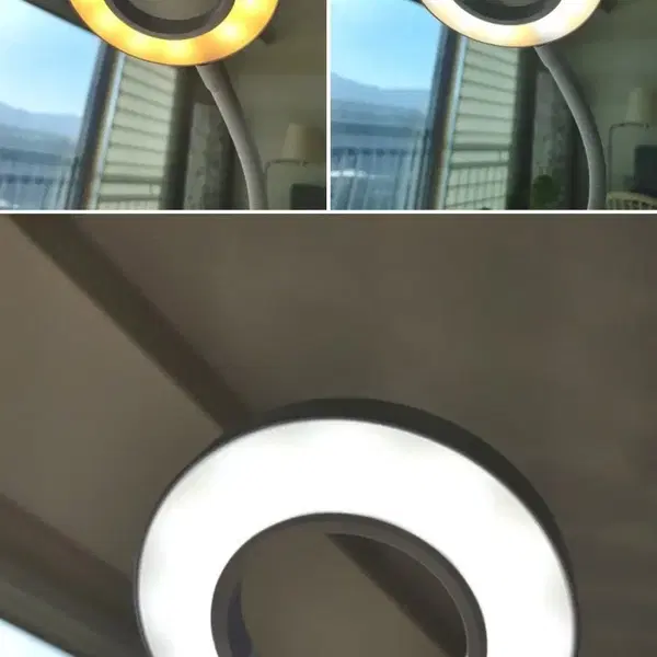 3가지 색상 10단계 LED 링 조명 램프+리모컨